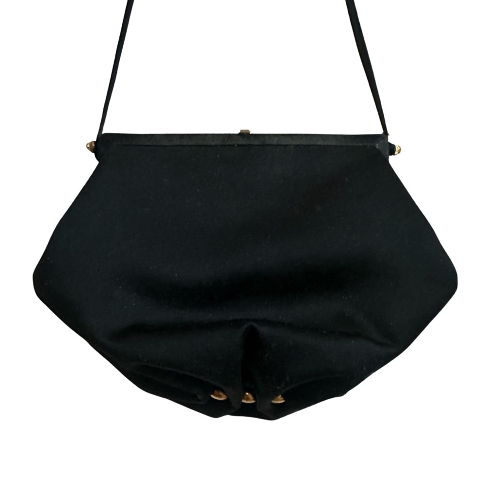 Vintage Givenchy Black Silk Purse with Gold Hardware